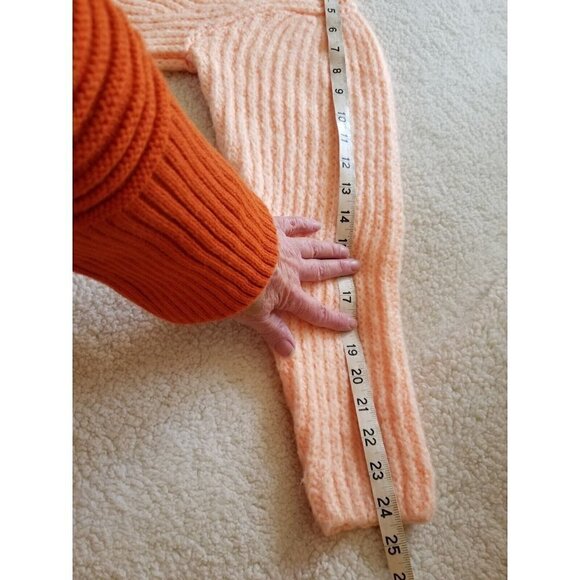 Topshop Soft Crop Chunky Knit Button Down Cardigan Apricot Womens Size XS - Picture 7 of 8